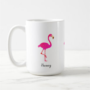 Süßer rosa Flamingo & Kalligrafie Kaffeetasse