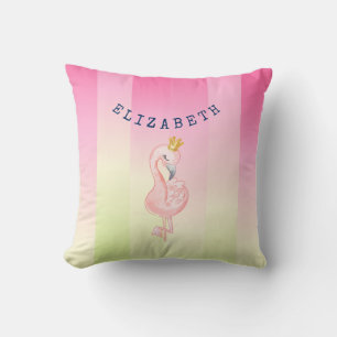 Süßer Rosa Flamingo Ombre gestreift Kissen