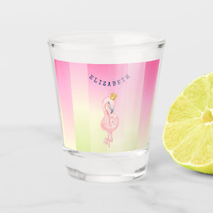 Süßer Rosa Flamingo Ombre gestreift Schnapsglas
