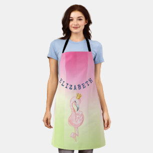 Süßer Rosa Flamingo Ombre Streifen Schürze