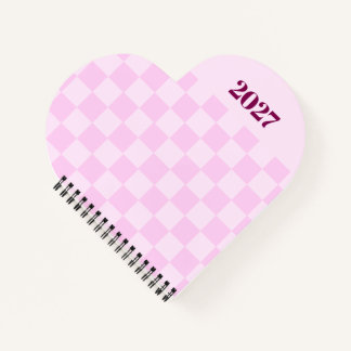 Süßer rosa Gingham 2027 Wochenplaner Notizbuch