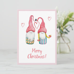 Süßer Rosa Gnom Verliebt Frohe Weihnachten