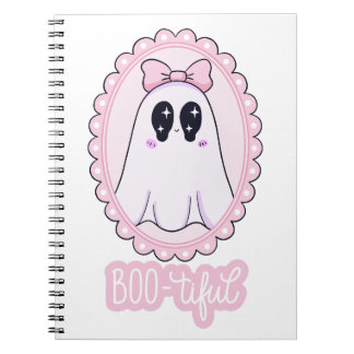 Süßer Rosa Gruseliger Geist BOO-schöner Kawaii Notizblock