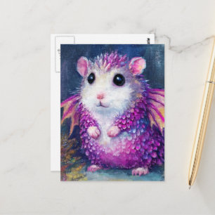 Süßer Rosa Hamsterdrache Postkarte