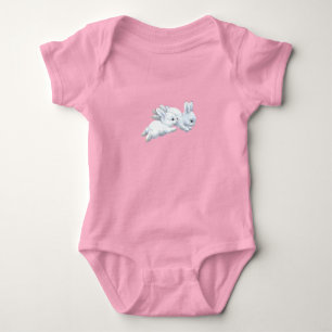Süßer rosa Häschen-Body für Baby Mädchen Strampler