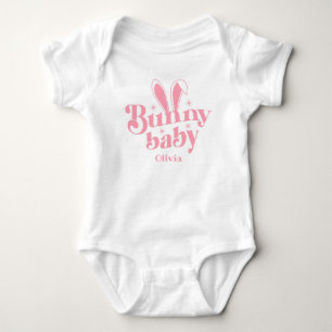 Süßer rosa Hase Baby Mädchen " Personalisiertes Os Strampler