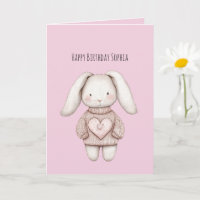 Süßer rosa Hase rosa Pullover Herz Geburtstag