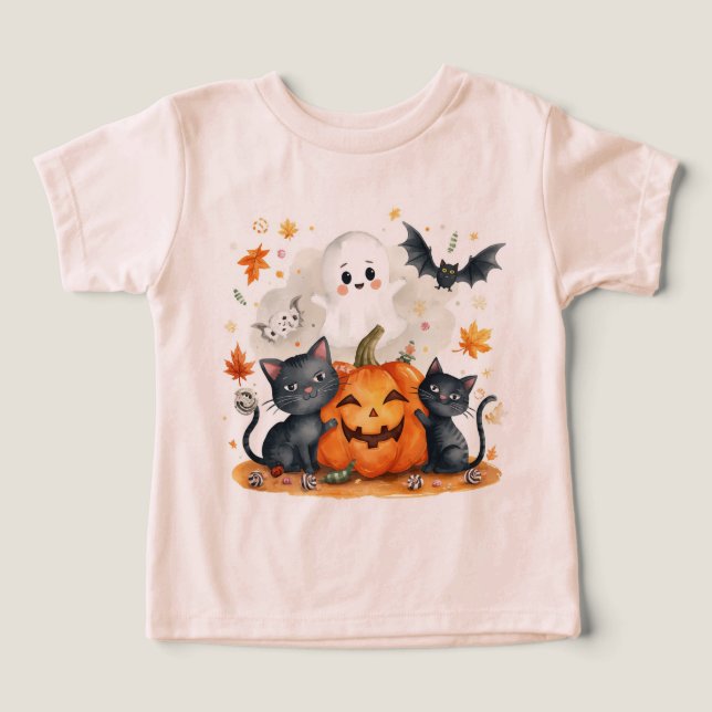 Süßer rosa Herbst-Geist Halloween (Design Vorderseite)