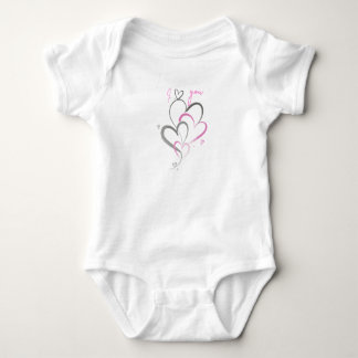Süßer Rosa-Herzen Ich liebe dich Baby-Mädchen Body Baby Strampler