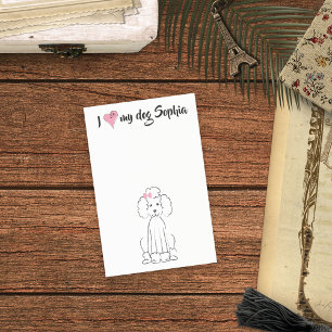 Süßer Rosa Hund Poodle Personalisiert Post-it Klebezettel