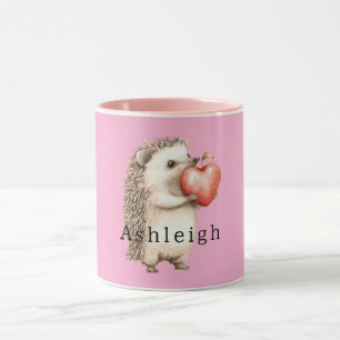 Süßer rosa Igel Herz Tier Tasse