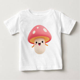 Süßer Rosa Kawaii Pilz – Lachende Kinder Baby T-shirt