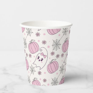Süßer Rosa-Kürbis-Halloween-Muster Pappbecher