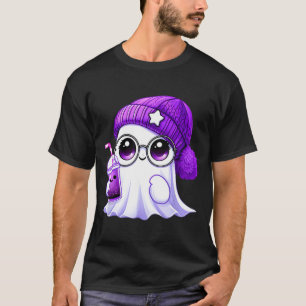 Süßer rosa lila Geist Kaffee Halloween-Geist Männe T-Shirt