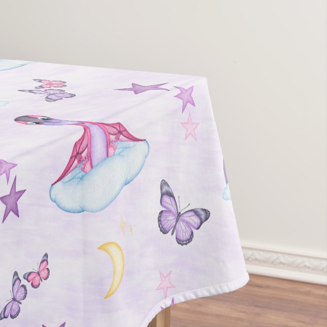 Süßer Rosa Mädchen Dinosaurier Tischdecke (Beispiel)