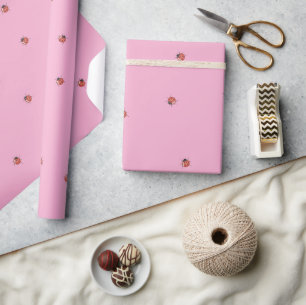 Süßer rosa Marienkäfer Geschenkpapier