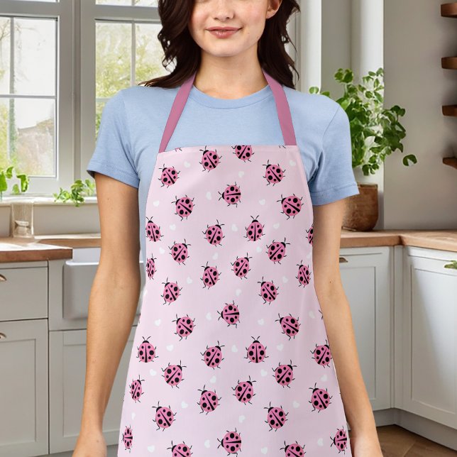 Süßer Rosa Marienkäfer Punkte Herzen Muster Schürze (Von Creator hochgeladen)