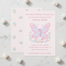 Süßer Rosa-Marshmallow-Schmetterling 1. Geburtstag