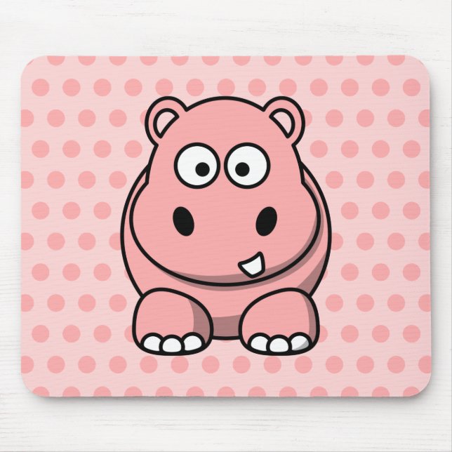Süßer Rosa Nilpferd Mousepad (Vorne)