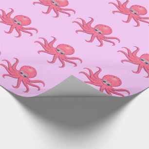 Süßer Rosa Oktopus Geschenkpapier