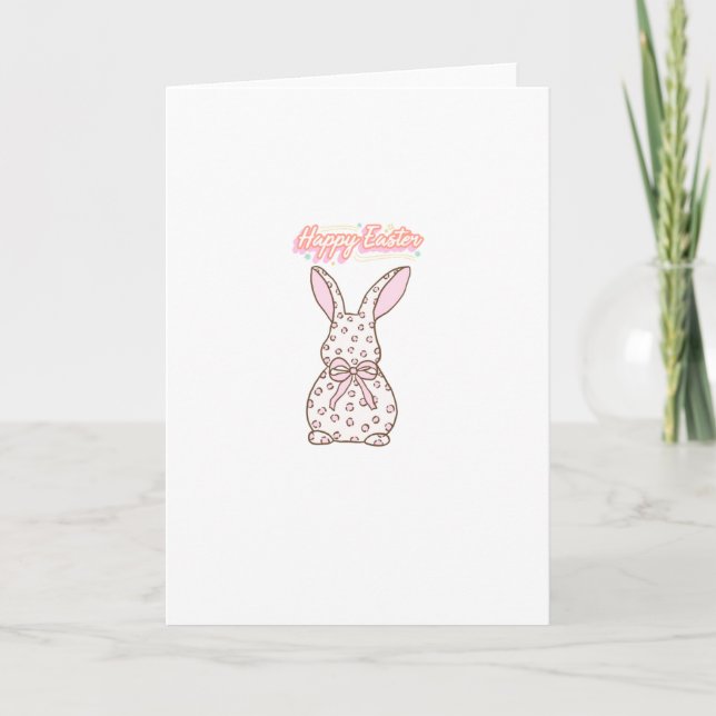 Süßer rosa Osterhase Karte (Vorderseite)