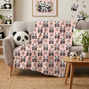 Süßer Rosa Panda Fleecedecke