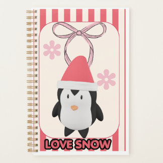 Süßer Rosa Pinguin „Liebe Schnee“ Planer