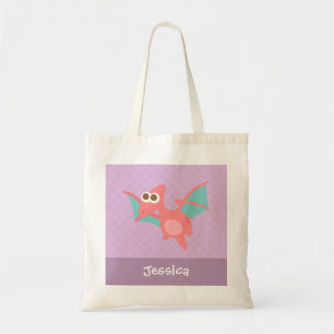 Süßer rosa Pterodactylus-Dinosaurier personalisier Tragetasche