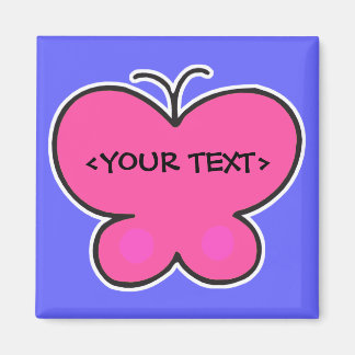 süßer rosa Schmetterling, <YOUR TEXT> Magnet