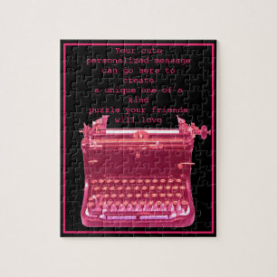 Süßer Rosa-Schreibmaschine Personalisiertes Puzzle