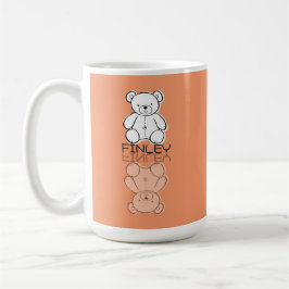 Süßer rosa Teddybär-Reflektions-Doodle mit individ Kaffeetasse