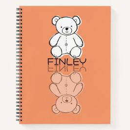 Süßer rosa Teddybär-Reflektions-Doodle mit individ Notizbuch