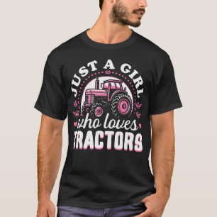 Süßer rosa Traktor-Design - Nur ein Mädchen, das T T-Shirt
