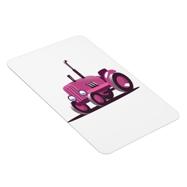 Süßer rosa Traktor Magnet (Rechte Seite)