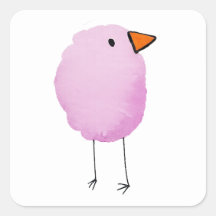 Süßer rosa Wasserfarben-Vogel-Aufkleber