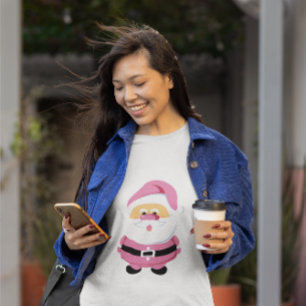 Süßer rosa Weihnachtsmann und individuelles Zitat T-Shirt
