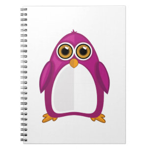Süßer Rot-Violetter Pinguin Cartoon Kawaii Tier Notizblock