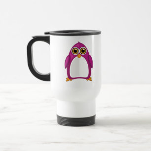 Süßer Rot-Violetter Pinguin – Kawaii Cartoon-Pingu Reisebecher