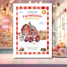 Süßer roter Bauernhof-Kindergeburtstag