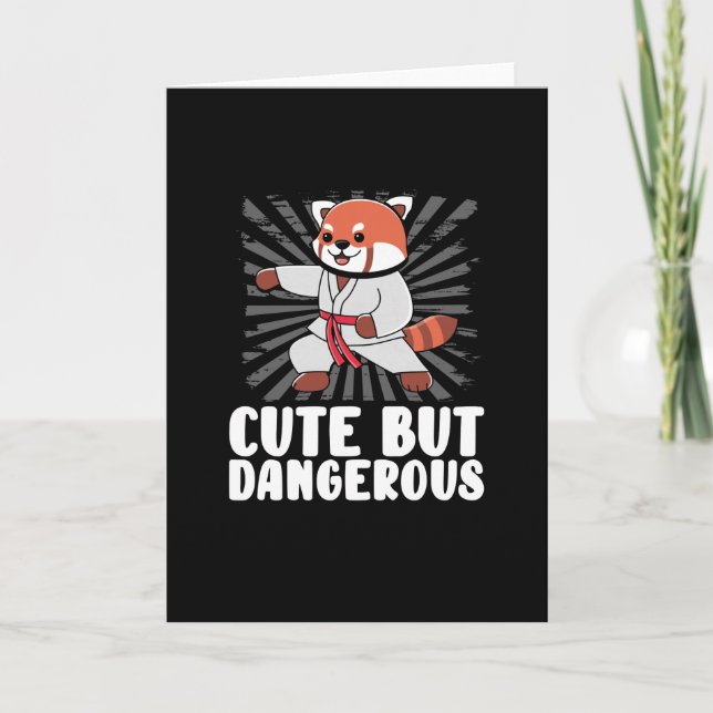 Süßer roter Karate-Panda Karte (Vorderseite)