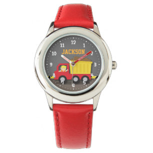 Süßer roter Kipper Bauarbeiter Junge Armbanduhr