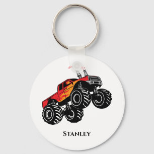 Süßer roter Name Monstertruck Schlüsselanhänger