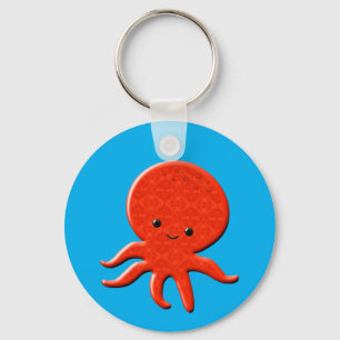 Süßer roter Oktopus Schlüsselanhänger