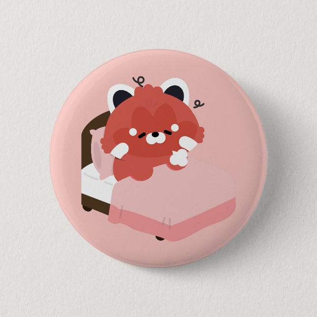 Süßer Roter Panda Button (Vorderseite)