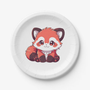 süßer Roter Panda Pappteller