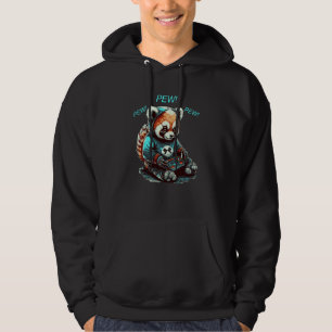 Süßer Roter Panda spielt Videospiel Gamer Hoodie