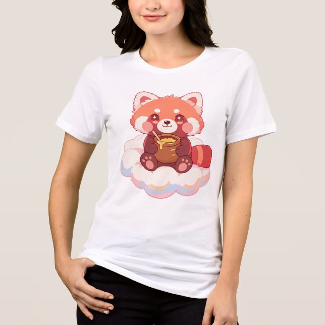 Süßer Roter Panda Tri-Blend Shirt (Vorderseite)