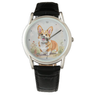 Süßer roter Pembroke Welsh Corgi Hund Armbanduhr