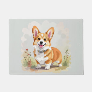 Süßer roter Pembroke Welsh Corgi Hund Fußmatte