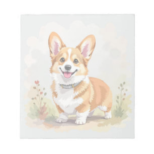 Süßer roter Pembroke Welsh Corgi Hund Notizblock
